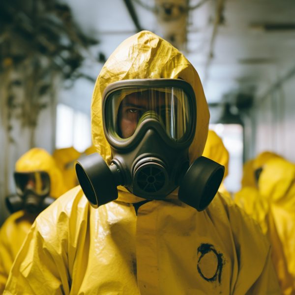 Hitex Pro Fabricant De Vetements De Travail Person Wearing Hazmat Suit Working Nuclear Power Plant 1